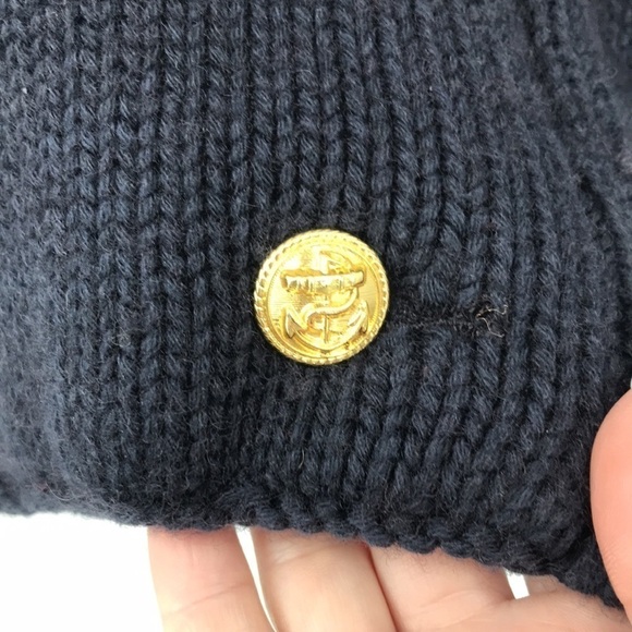 Roots Hand Loomed Wool 2 button Cardigan Navy Blue Size Medium - Picture 4 of 8